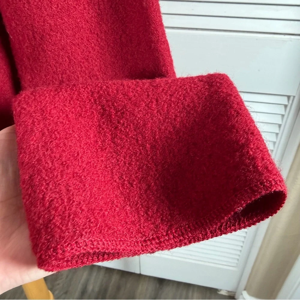 Ashley B Bernardo 100% Wool Zip Jacket Burgundy Red Size L - Picture 6 of 13